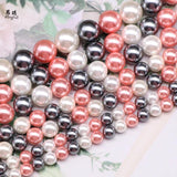 Shell Pearl Round Loose Beads 6-12mm Spacer Beads Jewelry Making DIY Bracelet