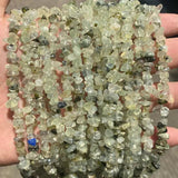 Natural Green Prehnite Stone Beads 3-12mm Strand Irregular Chip Beads DIY
