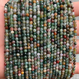 Faceted Natural Agates Beads 15'' Strand