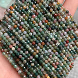 Faceted Natural Agates Beads 15'' Strand