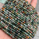 Faceted Natural Agates Beads 15'' Strand