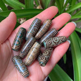 1PC 30mm Ten Eyes Vintage Natural Tibetan Dzi Agates Beads Buddha Jewelry