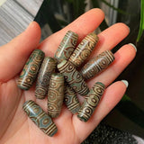 1PC 30mm Ten Eyes Vintage Natural Tibetan Dzi Agates Beads Buddha Jewelry