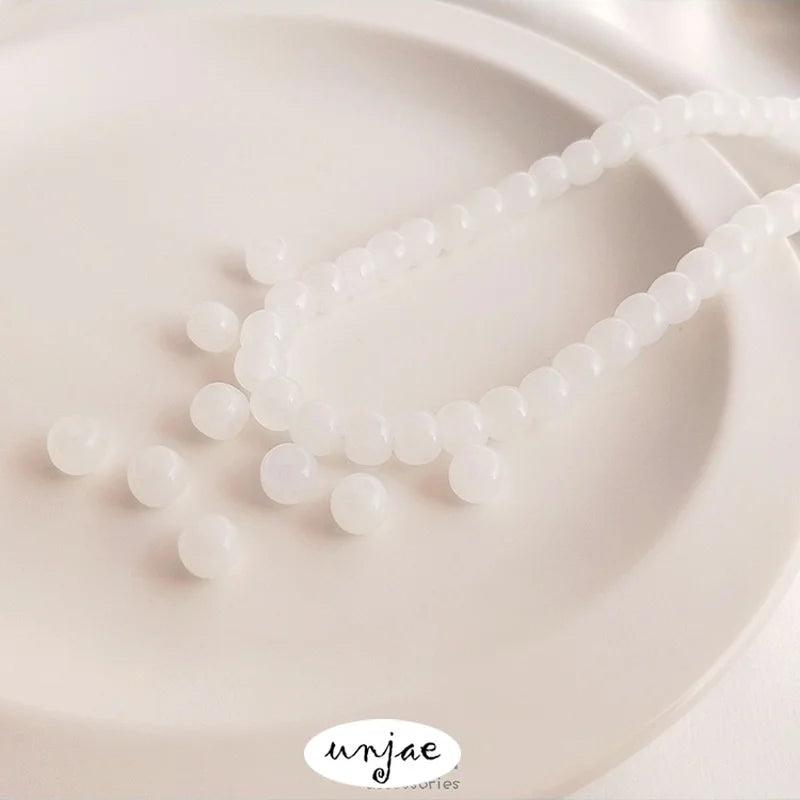 Natural Hetian Jade Green Bucket Beads DIY Jewelry