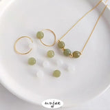 Natural Hetian Jade Green Bucket Beads DIY Jewelry