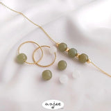 Natural Hetian Jade Green Bucket Beads DIY Jewelry