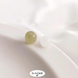 Natural Hetian Jade Green Bucket Beads DIY Jewelry