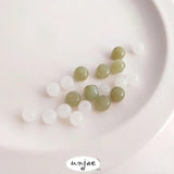 Natural Hetian Jade Green Bucket Beads DIY Jewelry