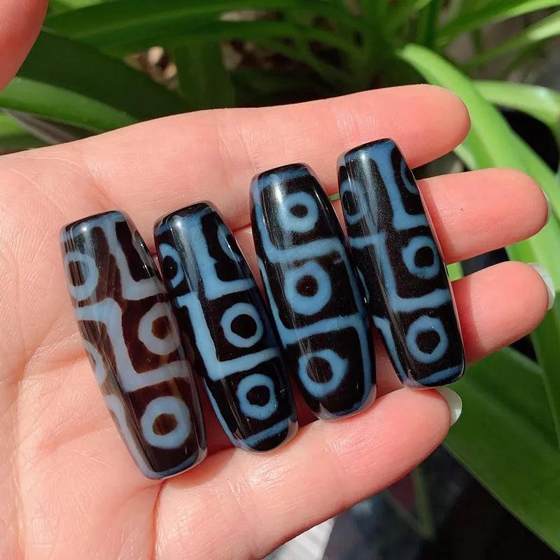 40mm Vintage Nine Eyes Natural Tibetan Dzi Agates Beads Buddha Jewelry