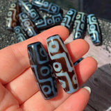 40mm Vintage Nine Eyes Natural Tibetan Dzi Agates Beads Buddha Jewelry