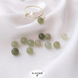 Natural Hetian Jade Round Bead Clear Water Green Single Bead Loose Bead