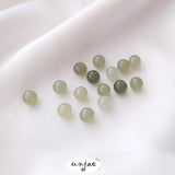 Natural Hetian Jade Round Bead Clear Water Green Single Bead Loose Bead