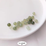Natural Hetian Jade Round Bead Clear Water Green Single Bead Loose Bead