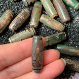 30mm Guanyin Natural Tibetan Dzi Agates Beads Buddha Grey Green Agat Stone Beads