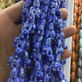 10pcs Elephant Ceramic Pendant For Glossy Glazed Jewelry Making
