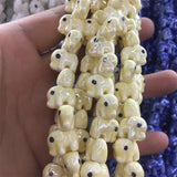 10pcs Elephant Ceramic Pendant For Glossy Glazed Jewelry Making