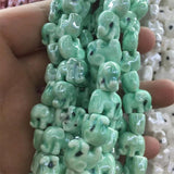 10pcs Elephant Ceramic Pendant For Glossy Glazed Jewelry Making