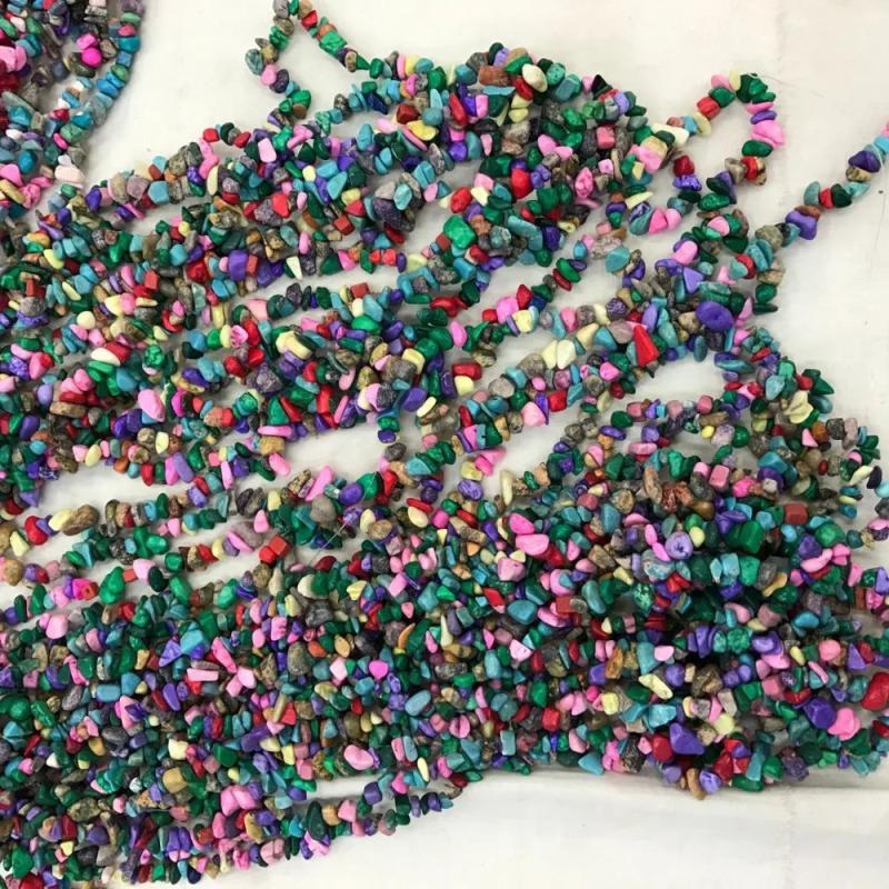 Vintage Nepal Indian Tibetan Style Irregular Howlite Chip Beads