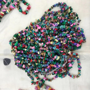 Vintage Nepal Indian Tibetan Style Irregular Howlite Chip Beads
