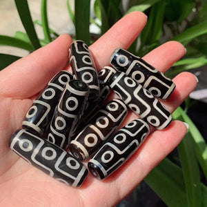 1PC 40mm Nine Eyes Natural Tibetan Dzi Agates Beads Buddha Jewelry
