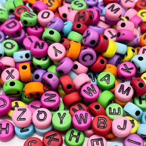 100/500pcs 7mm Acrylic Letter Beads Charms DIY Jewelry Making