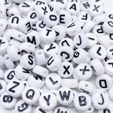 100/500pcs 7mm Acrylic Letter Beads Charms DIY Jewelry Making