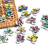 10pcs 17x13mm Butterfly Ceramic Beads Colorful Spacer Glaze Jewelry Making DIY