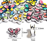 10pcs 17x13mm Butterfly Ceramic Beads Colorful Spacer Glaze Jewelry Making DIY