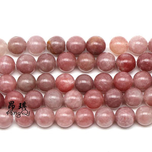 Strawberry Quartz Crystal Round Loose Beads 4-12mm 15''