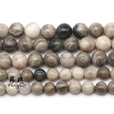 Gray Wood Striped Agate Beads for Jewelry Making