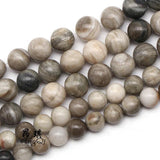 Gray Wood Striped Agate Beads for Jewelry Making