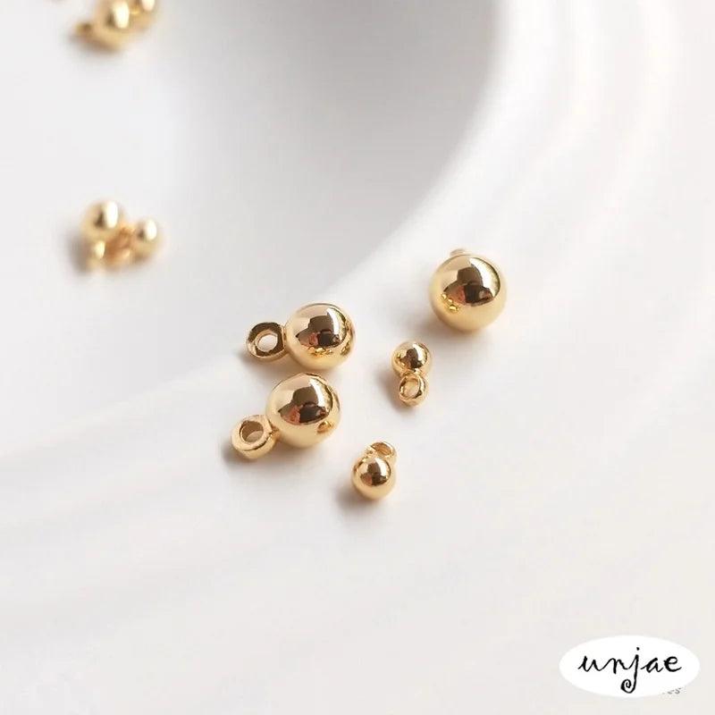 14K Solid Hanging Bead DIY Bracelet Anklet Accessory Material
