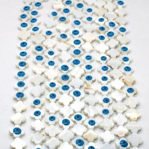 Natural Shell Four Leaf Flower Devil's Eye Beads T rkiye's Eye DIY Charm