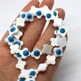 Natural Shell Four Leaf Flower Devil's Eye Beads T rkiye's Eye DIY Charm