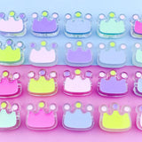 10Pcs Acrylic Crown Shape Beads Transparent Frosted Drip Oil DIY Jewelry 25*23mm