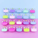 10Pcs Acrylic Crown Shape Beads Transparent Frosted Drip Oil DIY Jewelry 25*23mm