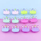 10Pcs Acrylic Crown Shape Beads Transparent Frosted Drip Oil DIY Jewelry 25*23mm