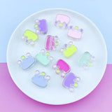 10Pcs Acrylic Crown Shape Beads Transparent Frosted Drip Oil DIY Jewelry 25*23mm