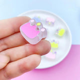 10Pcs Acrylic Crown Shape Beads Transparent Frosted Drip Oil DIY Jewelry 25*23mm