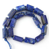 Faceted Lapis Lazuli Stone Beads Cylinder Loose Beads for Jewelry Making