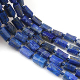 Faceted Lapis Lazuli Stone Beads Cylinder Loose Beads for Jewelry Making