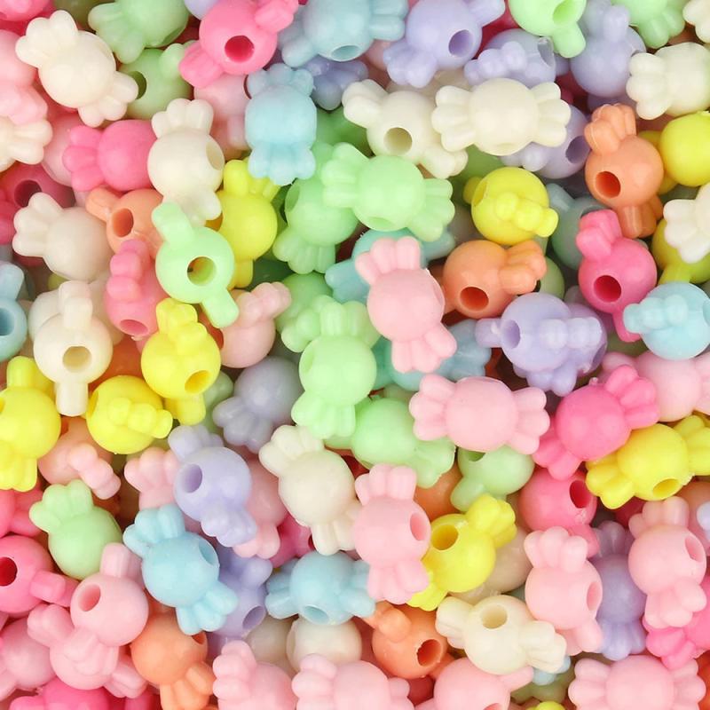 Acrylic Candy Beads Round 3mm Holes Loose Spacer Diy Jewelry Making Crafts