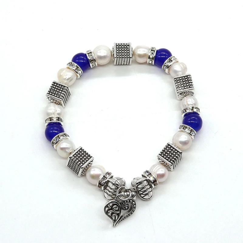 Natural Pearl Zinc Bead Bracelet for Jewelry Making