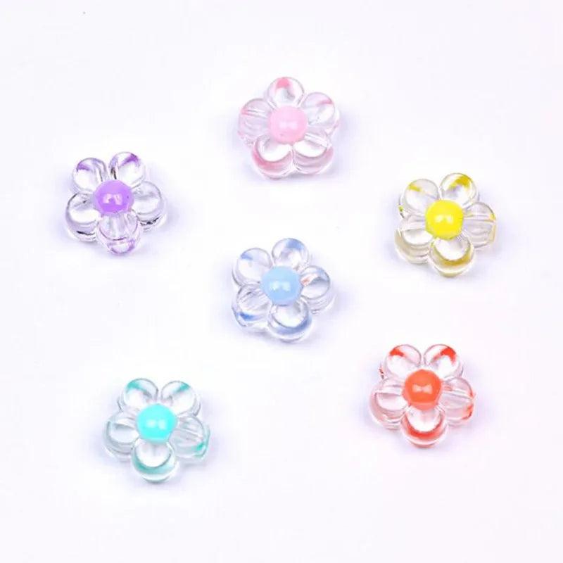 12MM Clear Acrylic Beads Mix DIY Loose Flower Accessory 100 Pieces