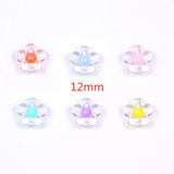 12MM Clear Acrylic Beads Mix DIY Loose Flower Accessory 100 Pieces