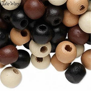 300PCS Wood Bead Bronze Bracelet Anklet Jewelry Finding
