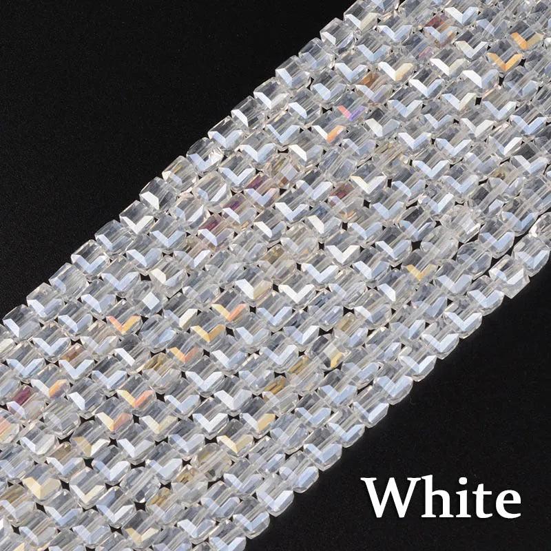 200pcs 4mm Square Austrian Crystal Beads DIY Jewelry Supply