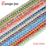 200pcs 4mm Square Austrian Crystal Beads DIY Jewelry Supply