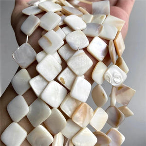 14x14mm Natural Flat Square Shell Beads Loose Pearl Mother Bead