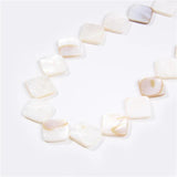 14x14mm Natural Flat Square Shell Beads Loose Pearl Mother Bead